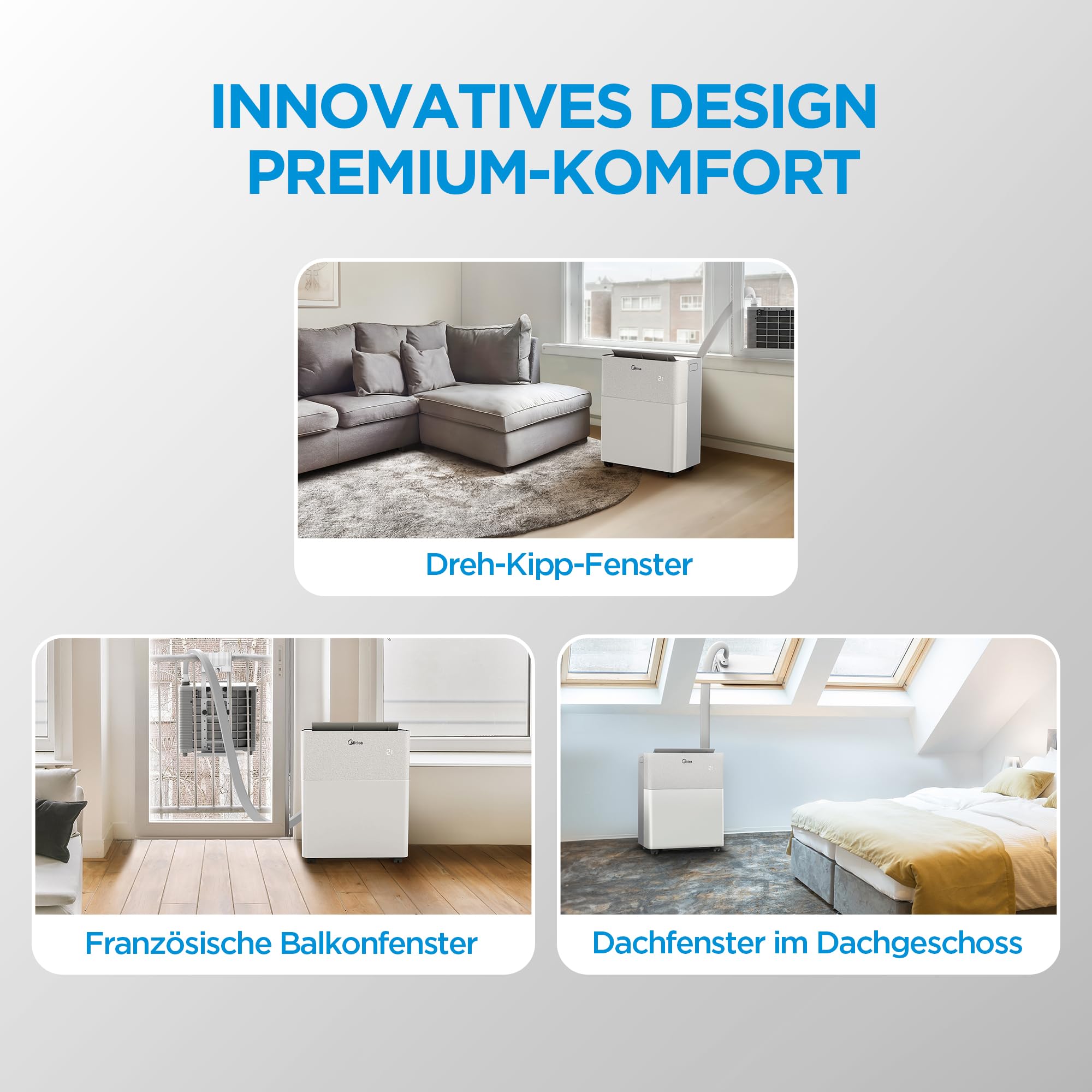 Midea PortaSplit-E Mobile Klimaanlage,Kühlen A++/Heizen A+
